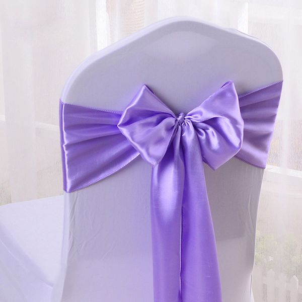 

100pcs/lot 16*275cm wedding party decorative satin bow tie ribbon chair cover sash bands l banquet chair decor