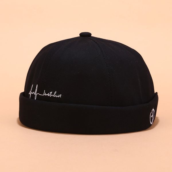 

men women hat cap casual docker sailor mechanic brimless solid color hat casquette homme gorros hombre invierno sombrero mujer, Yellow