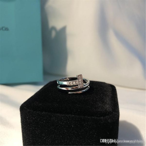 

T регулируемые кольца роскошные кольца с бриллиантами любовь известный бренд диз