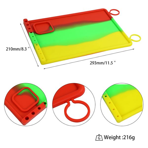 Silikon-Antihaft-Backmatte, Gebäck-Tischmatte mit roten, grünen, blauen, gelben, braunen, orangefarbenen Silikonmatten, Wachs-Antihaft-Pads