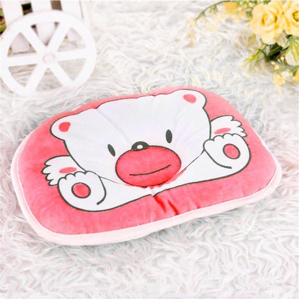 

lovely cute bear cartoon pattern pillow newborn infant baby support cushion pad prevent flat head cotton pillow for baby