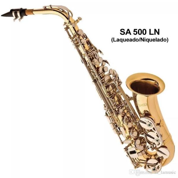 

saxophone alto eagle brand sa 501 gold lacquered sax in eb tune + accessories case, gloves, reeds, straps