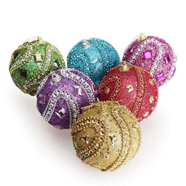 

нью-глиттер рождественский бал 8см 1pc блесна шары украшения рождественской елки орнамент xmas декор шары
