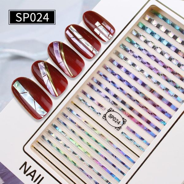

sp024 029 laser gold stamping 3d nail sticker decals rhinestones diy decorations tools for nail art design, Black