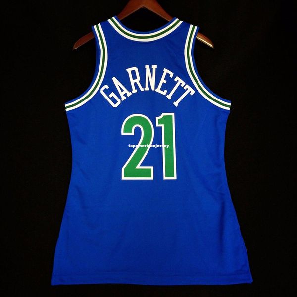 

100% stitched kevin garnett #21 mitchell & ness blue jersey mens vest size xs-6xl stitched basketball jerseys ncaa, Black;blue