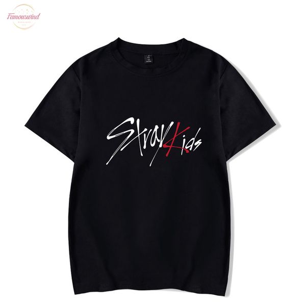 

summer piece kpop stray kids t shirt women men stray kids i am who album fans support t shirt hip hop short, White