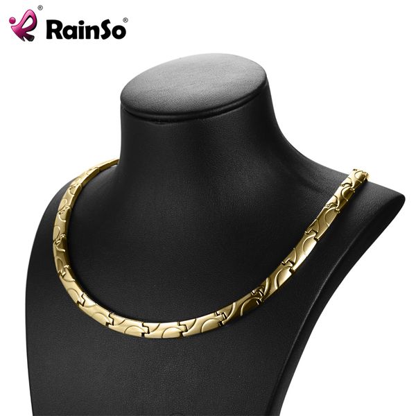 

rainso magnetic necklaces health for arthritis bio energy healing titanium power necklace for women link chain necklace, Silver