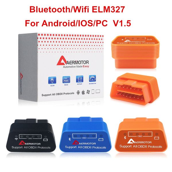 

original aermotor wifi elm327 v1.5 bluetooth 4.0 elm 327 1.5 obd2 diagnostic scanner works elm327 android windows adapter