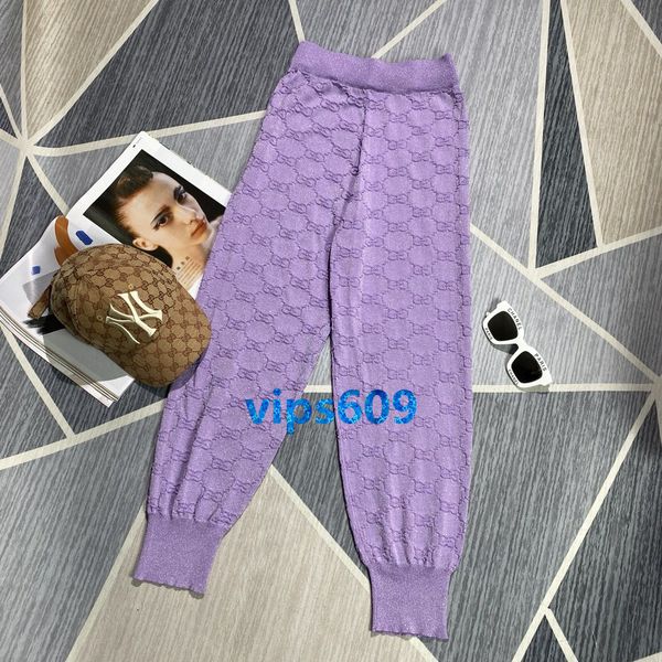 

2020 high end women girls knit activewear knitted trousers letter jacquard fashion women jogging legging trousers casual trouser, Black