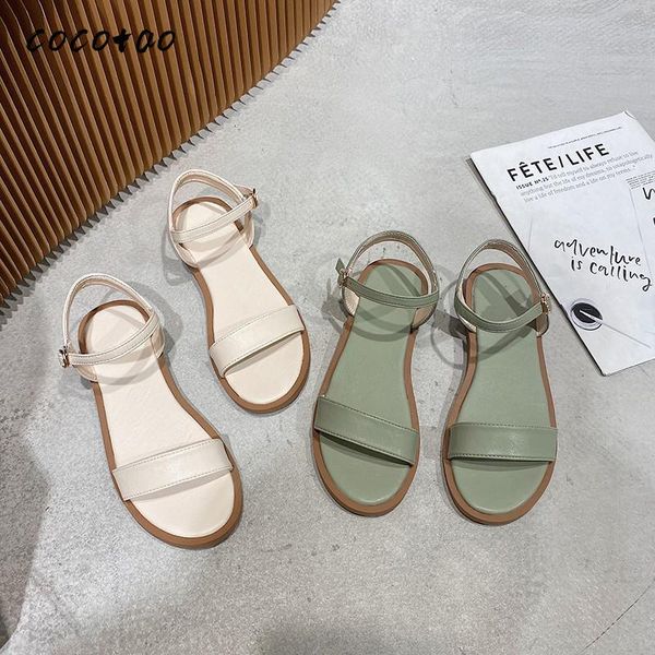 

sandals women's summer 2020 new wild student fairy evening shoes word buckle open toe roman show women's shoes, Black