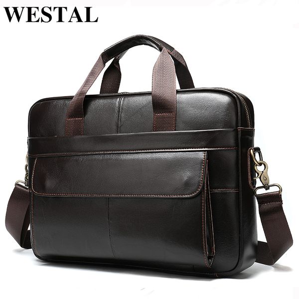 

westal porte document men's briefcase bag men's genuine leather office bags for men leather lapbag business handbag 1115