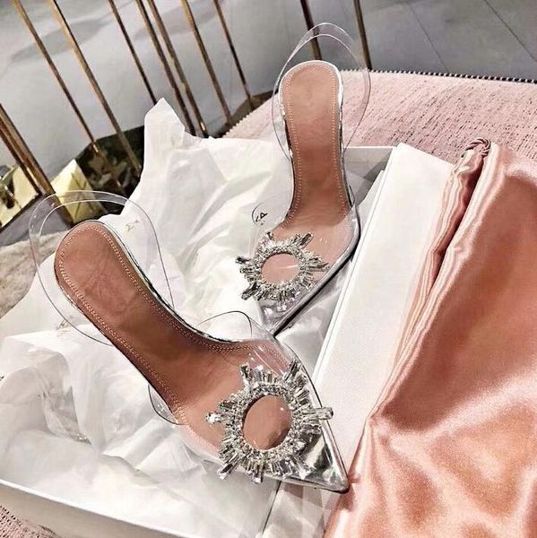 

Новый Дизайнер Горячий Прозрачный ПВХ Каблуки Stlietto Bling Bling Свадебные Туфли Бисеро