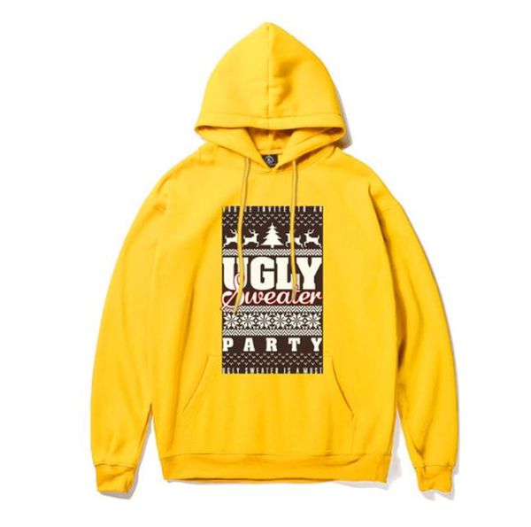 

christmas mens designer hoodies letter printed autumn casual loose long sleeved hooded pullover fleece sweatshirts fashion couple hoodies, Black