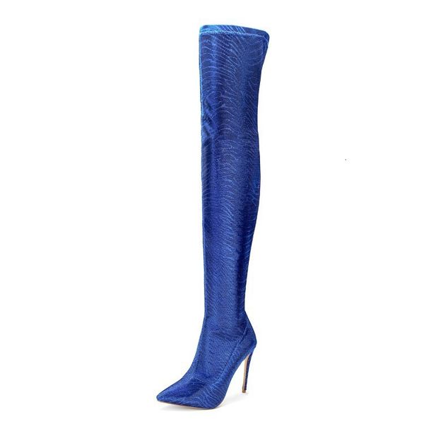 

latest fashion boots sharp fine with elastic woman boots women's shoes, Black