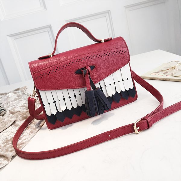 

mododiino piano pattern shoulder bag women mini handbag tassel crossbody bag ladies flap pu leather messenger dnv1352
