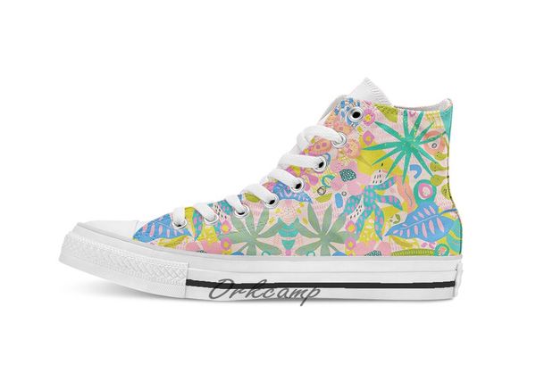 

summer funk custom casual high lace-up canvas shoes sneakers drop shipping