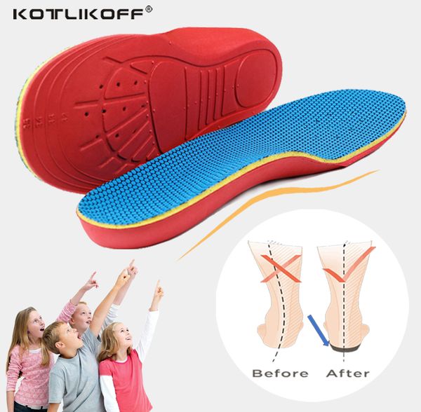 

kotlikoff 3d flat feet for kids and children arch support insole for x-legs child orthopedic shoes foot care, Black