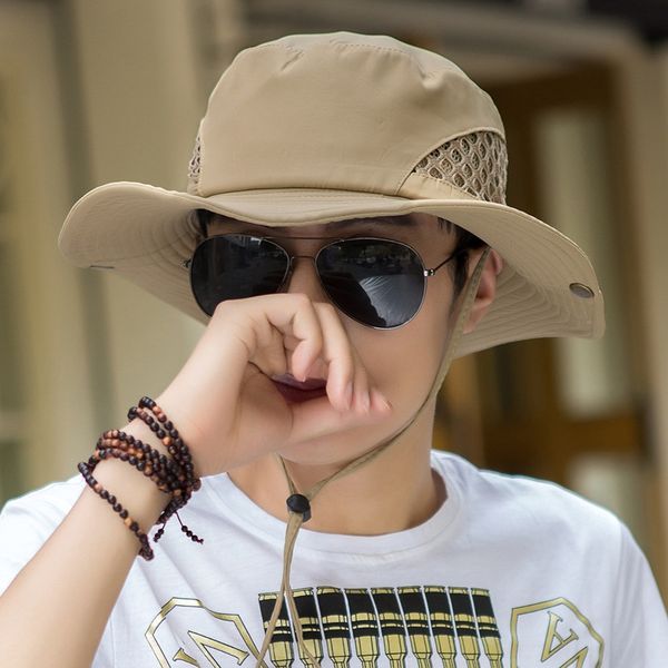 

breathable fisherman men's outdoor bucket bucket sunscreen fisherman sunscreen hat large eaves fishing sun hat, Blue;gray