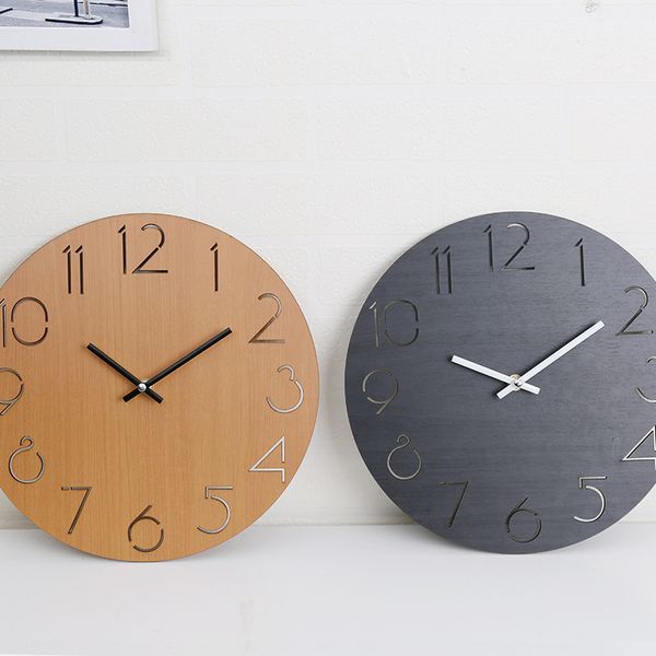 

wooden wall clock slient vintage rustic shabby clock art watch home decor relogio de parede for gift