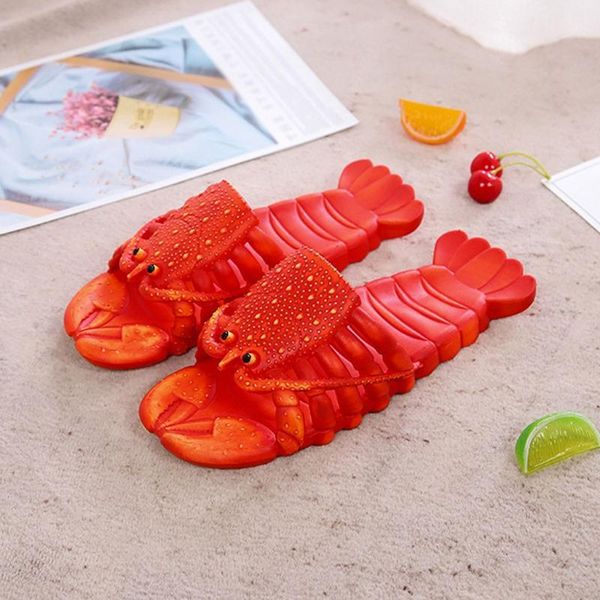 

slippers funny lobster women summer house shoes beach girls casual for men, Black