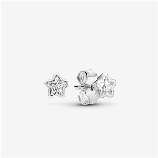 

sparkling star stud earrings for women,925 sterling silver with cubic zirconia clear for pandora style jewelry 100% original 290597cz, Golden;silver