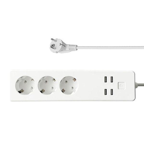 

wi-fi smart power strip 4 eu розетки штепсельные с 4 usb зарядный порт timing app voice control home assistant