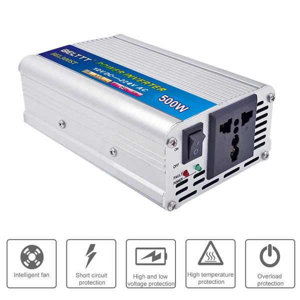 

500w light weight car correction wave power inverter metal voltage transformer converter