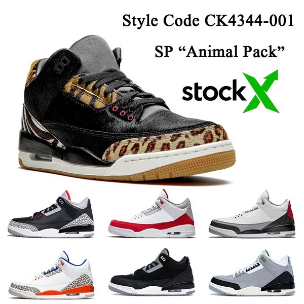 

sp animal pack 3s mens basketball shoes air jordan retro 3 black cement tinker knicks rivals katrina jth nrg sport sneakers trainer, White;red