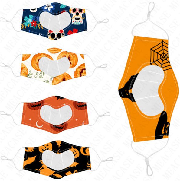 

clear visible face mask fashion face masks facemask for party halloween pumpkin cartoon mouth-muffle masks for deaf dumb deaf-mute d8305
