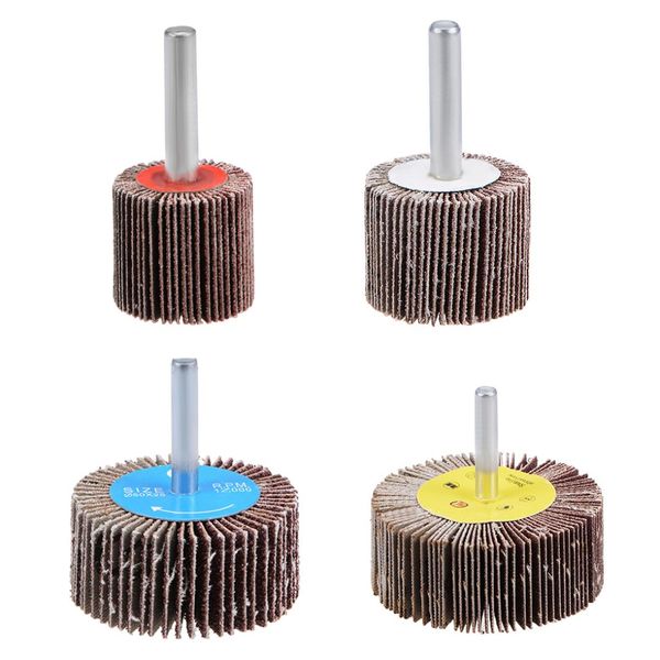 

uxcell 5pcs flap wheel 1/4 inch shank sanding discs abrasive wheel to grinding deburring edge blending chamfering finishing