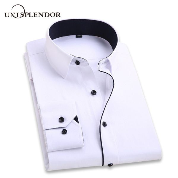 

2020 men wedding shirt long sleeve men dress shirts man business party solid casual shirt work wear formal slim male yn554, White;black