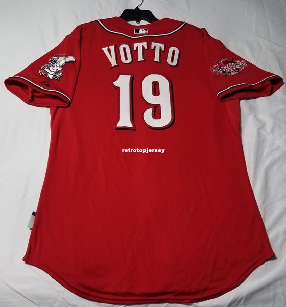 

cincinnati los rojos joey votto #19 cool base jersey red mens stitched wholesale size xs-6xl baseball jerseys, Black;blue