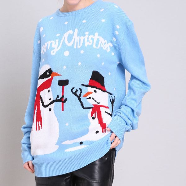 

santa sweater women snow cartoon plus size christmas sweaters fashion 2019 woman computer knitted casual pullovers, White;black