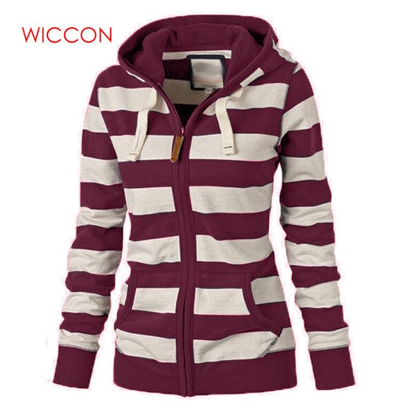 

осень женщины толстовки mujer одежда с длинным рукавом полосатый молния толстовка толстовка джемпер топ молния с капюшоном пуловер 2020, Black