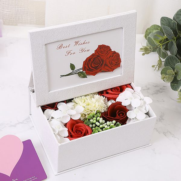 

16*12*8cm artificial flowers p frame box soap roses box home decoration valentines day gift christmas gifts for girl friend