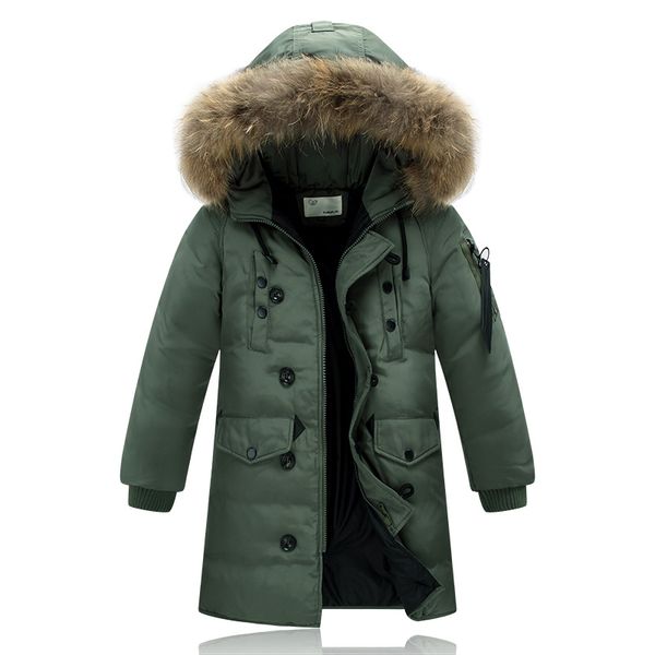 

5-14y boys thick down jacket 2016 new winter children long sections warm coat clothing boys hooded down outerwear, Blue;gray