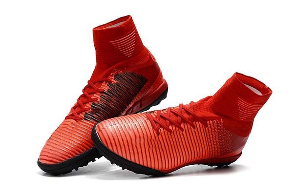 

2019 mens/woman/kids football boots superfly v tf/ic/fg red black soccer shoes