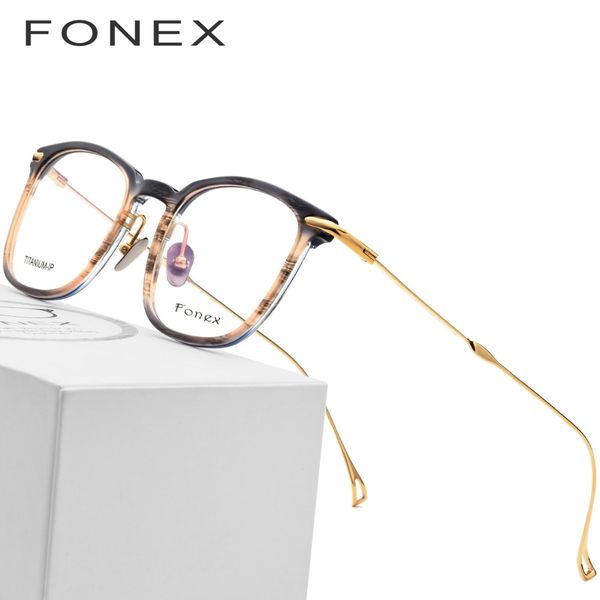 

pure b titanium acetate optical glasses frame men myopia prescription eyeglasses women ultralight transparent spectacles eyewear, Black