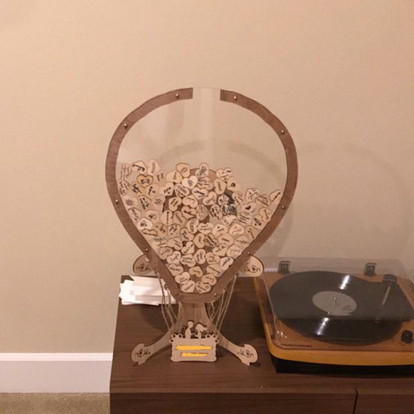 

деревенская деревянная гостевая книга воздушного шара свадьбы горячая, коробка падения, прозрачная альтернатива гостевой книги воздушного ша