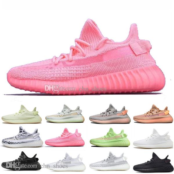 

kanye west clay v2 static reflective rainbow discoloration mens running shoes hyperspace true form women men sports designer sneakers 36-48