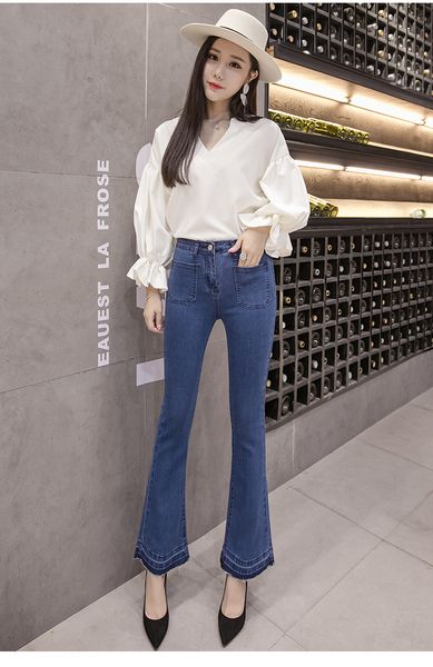 

темно-синие джинсы брюки женских колонок, Blue