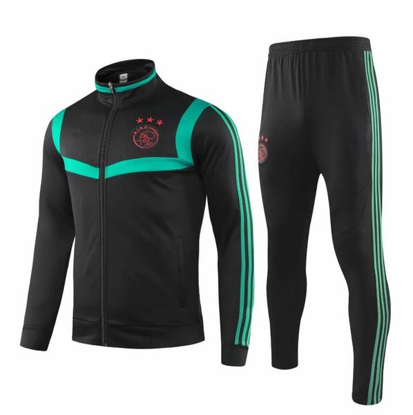 

2020 ajax tracksuit jacket 2019 2020 ajax soccer training suit 19 20 van de beek tadic ziyech football training voetbal jas trainingspak, Black