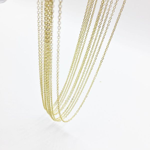 

eruifa 10pcs 45cm tiny chain with 6cm ext chain jewelry diy charms pendant necklace,eearrings 2 colors nickle and lead free, Bronze;silver