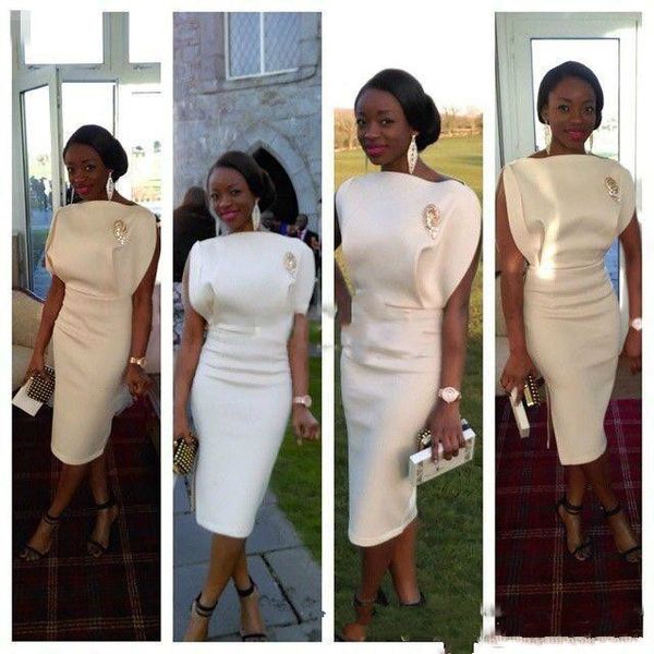 

african women sheath black girls prom dresses 2020 bateau sleeveless tea length evening gowns zipper back formal party dresses, Black;red