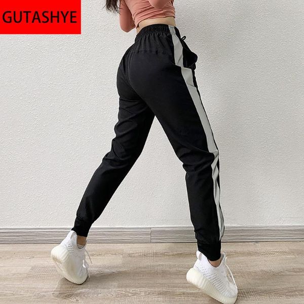 

running pants guta sports autumn women loose yoga trousers exercise fitness jogging workout sport, Black;blue