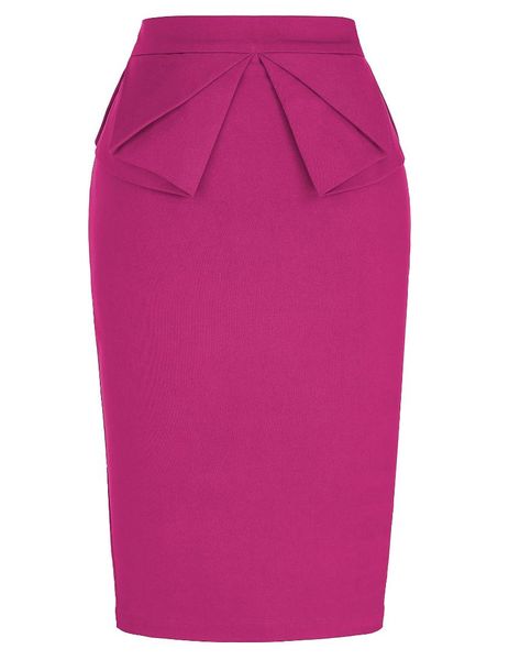 

fashion womens vintage retro high stretchy high wrist pencil bow work skirt, Black