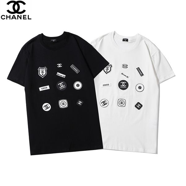 

cotton new o-neck short-sleeved t-shirt brand men's t-shirt casual, White;black