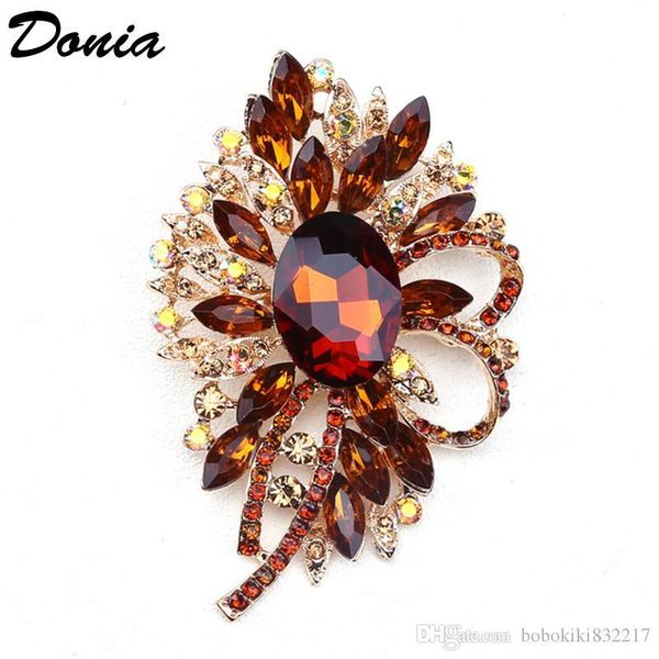 

donia jewelry europe and usa popular color brooch big glass christmas brooch gift brooch women coat scarf accessories, Gray