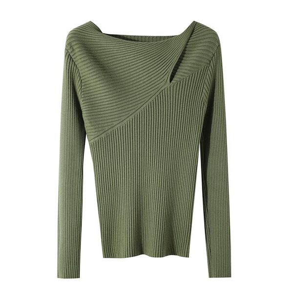 

hot luxury женщин дизайнер свитер темперамент основывая рубашку tight и удобные дамы свитер крест отворотом свитер сплошной цвет, White;black