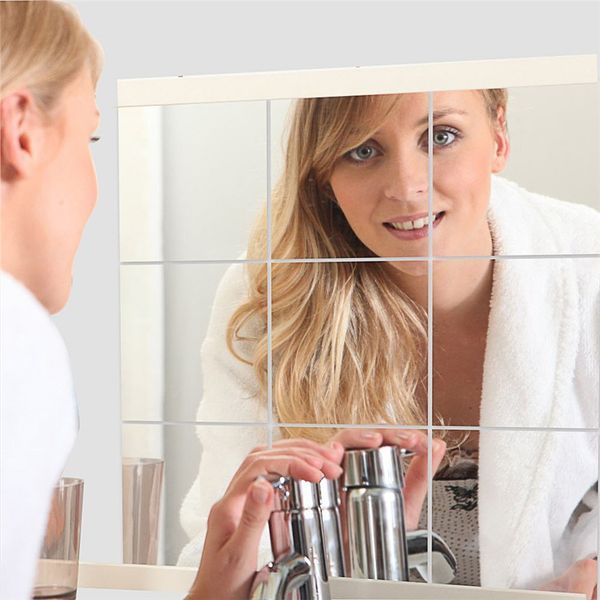 

new 9pcs/16pcs soft mirror wall sticker bathroom mirror sticker full body practice haha s self-adhesive stickers 0926#30